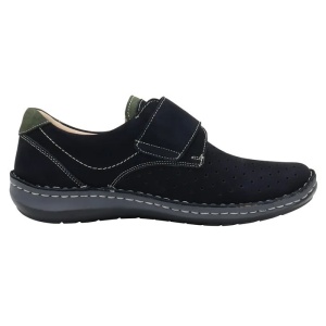 Pantofi barbati albastru inchis casual piele naturala perforati cu talpa joasa Otter OT9583-42-2-Albastru-Inchis