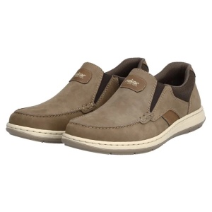 Pantofi barbati bej casual piele naturala cu talpa joasa Rieker 17368-25-Bej