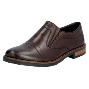 Pantofi barbati maro casual piele naturala cu toc Rieker 14654-25-Maro