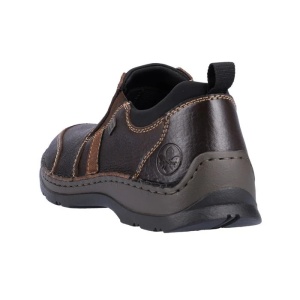 Pantofi barbati maro casual piele naturala impermeabili cu talpa groasa Rieker 05355-25-Maro