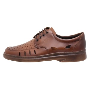 Pantofi barbati, maro, casual, piele naturala, perforati, cu talpa joasa, Nicolis 72564-Maro