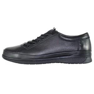 Pantofi barbati, negru, casual, piele naturala, cu talpa joasa, Nicolis 203519-Negru