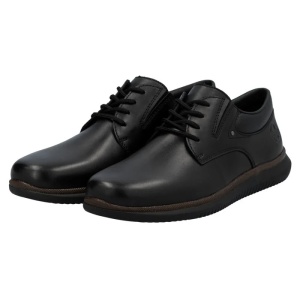 Pantofi barbati negru casual piele naturala cu talpa joasa Rieker 10419-00-Negru