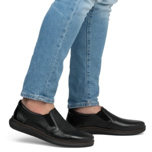 Pantofi barbati negru casual piele naturala cu talpa joasa Rieker 10450-00-Negru
