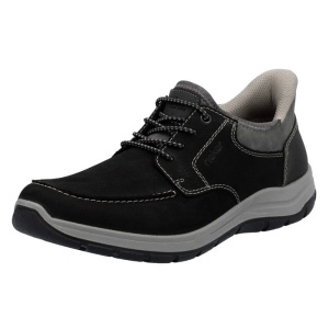 Pantofi barbati negru casual piele naturala cu talpa joasa Rieker 03656-00-Negru