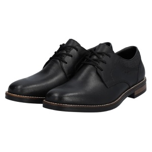 Pantofi barbati negru casual piele naturala cu toc Rieker 13510-00-Negru