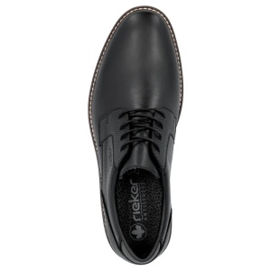 Pantofi barbati negru casual piele naturala cu toc Rieker 13523-00-Negru