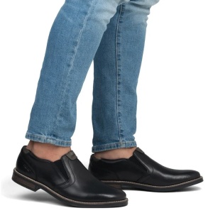 Pantofi barbati negru casual piele naturala cu toc Rieker 13557-00-Negru