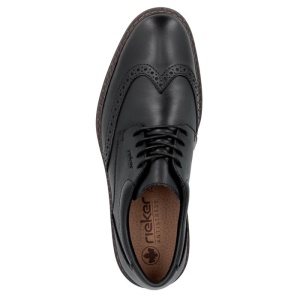 Pantofi barbati negru casual piele naturala cu toc Rieker 17620-00-Negru