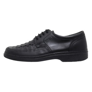Pantofi barbati, negru, casual, piele naturala, perforati, cu talpa joasa, Otter OT27823V-01-N-Negru