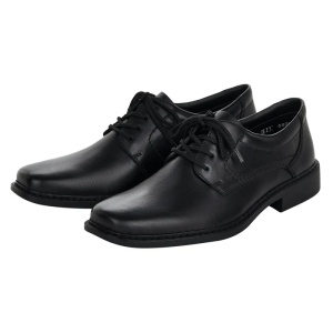 Pantofi barbati negru eleganti piele naturala cu toc Rieker B0800-00-Negru