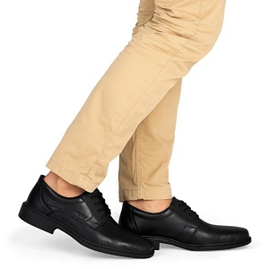 Pantofi barbati negru eleganti piele naturala cu toc Rieker B0804-00-Negru