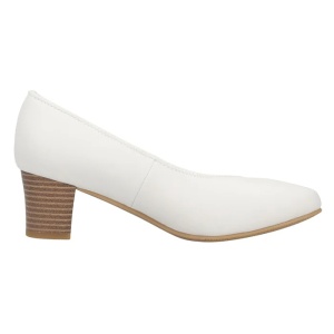 Pantofi dama alb casual piele naturala cu toc Rieker 44650-80-Alb