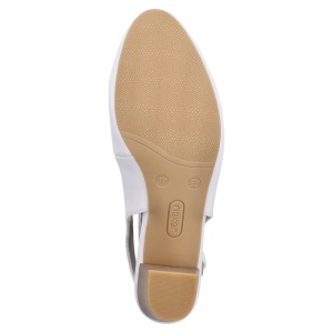 Pantofi dama alb casual piele naturala cu toc Rieker 44651-80-Alb