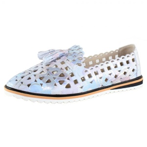Pantofi dama albastru deschis casual piele naturala perforati cu talpa joasa Dogati 526-Albastru-Deschis