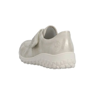 Pantofi dama auriu casual piele ecologica ortopedici cu talpa joasa Rieker 59552-62-Auriu