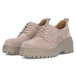 Pantofi dama bej casual piele intoarsa cu platforma Filippo DP6123-24-TP-Bej
