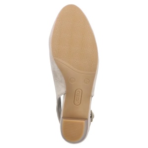 Pantofi dama bej casual piele intoarsa cu toc Rieker 44651-60-Bej