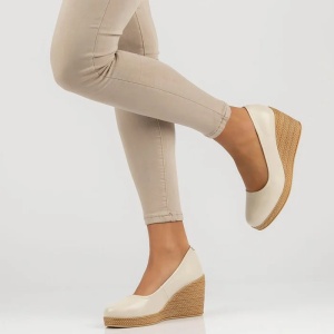 Pantofi dama bej casual piele naturala cu platforma Filippo DP3521-23-BE-Bej