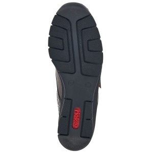Pantofi dama maro casual piele naturala si piele ecologica cu talpa joasa Rieker 53750-25-Maro