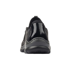 Pantofi dama negru casual piele ecologica cu talpa joasa Rieker L3263-00-Negru