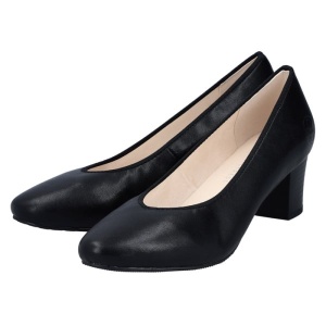 Pantofi dama negru casual piele ecologica cu toc Rieker 44650-01-Negru