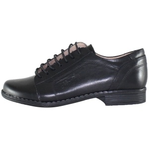 Pantofi dama, negru, casual, piele naturala, cu toc, Nicolis 14238-Negru