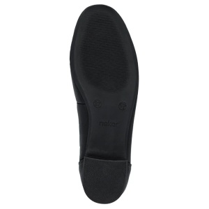Pantofi dama negru casual piele naturala cu toc Rieker 43452-00-Negru