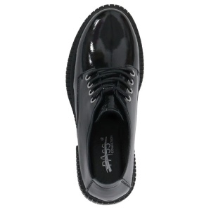 Pantofi dama negru casual piele naturala lacuita cu toc Pass Collection J8B21601-01-L-Negru