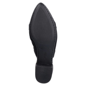 Pantofi dama negru elegant piele ecologica cu toc Rieker 47068-00-Negru