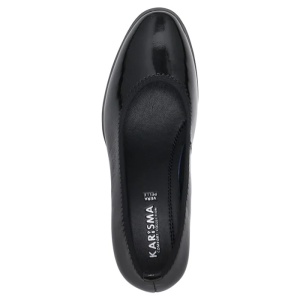 Pantofi dama negru eleganti piele naturala lacuita cu toc Karisma X4X430022A-01-L-Negru