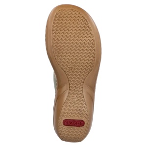 Papuci dama verde casual piele ecologica cu talpa joasa Rieker 60881-52-Verde