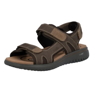 Sandale barbati maro casual piele naturala cu talpa groasa Rieker 26450-26-Maro