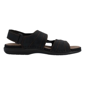 Sandale barbati negru casual piele naturala cu talpa joasa Rieker 25561-00-Negru