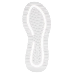 Sandale dama alb casual din piele naturala cu talpa groasa si inchidere velcro Rieker W2950-80-Alb