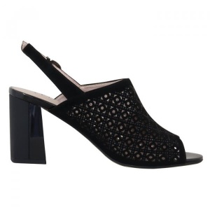 Sandale dama negru elegante din piele naturala intoarsa cu toc Epica JICL031-MX853-P8563BT-01-I-Negru