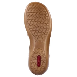 Sandale dama verde casual piele ecologica cu talpa joasa Rieker 65918-52-Verde