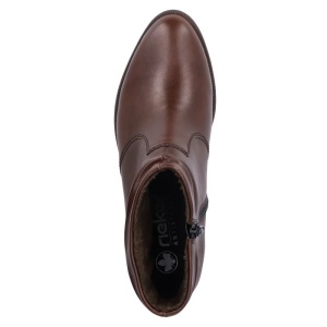 Botine dama maro casual piele ecologica cu toc Rieker Y0551-25-Maro