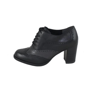 Botine dama negru casual piele naturala cu toc Marco Tozzi 2-23301-27-096-Negru