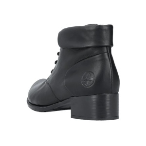 Botine dama negru casual piele naturala cu toc Rieker 78631-00-Negru