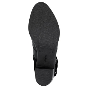 Botine dama negru casual piele naturala lant decorativ cu toc Rieker Y2066-00-Negru