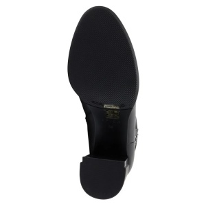 Botine dama negru elegante piele naturala cu lant decorativ cu toc Epica F6F630035A-01-N-Negru