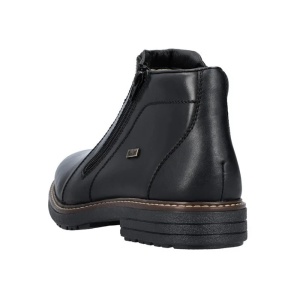 Cizme barbati negru casual piele naturala impermeabile imblanite scurte cu toc Rieker 33160-00-Negru