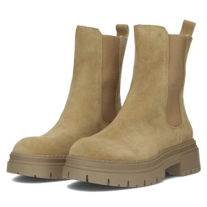 Cizme dama bej casual piele intoarsa scurte cu toc Filippo DBT4995-23-BE-Bej