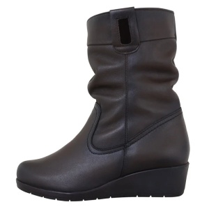 Cizme dama, maro, casual, piele naturala, imblanite, scurte, cu platforma, Nicolis 151856-Maro