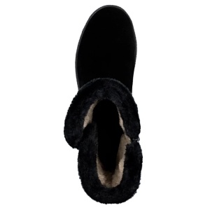 Cizme dama negru casual piele intoarsa imblanite scurte cu talpa groasa Rieker Y4456-00-Negru