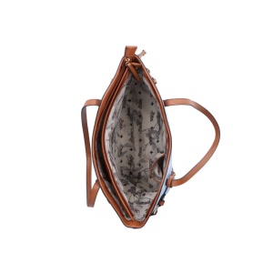 Geanta dama albastru casual piele ecologica de mana shopper cu accesorii metalice Rieker H1052-10-Albastru