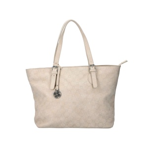 Geanta dama, bej, casual, piele ecologica, shopper, de mana, cu accesorii metalice, Rieker H1491-60-Bej