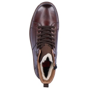 Ghete barbati maro casual piele naturala impermeabile imblanite cu toc Rieker F3602-25-Maro