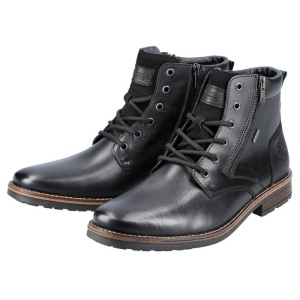 Ghete barbati negru casual piele naturala cu toc Rieker 33212-00-Negru